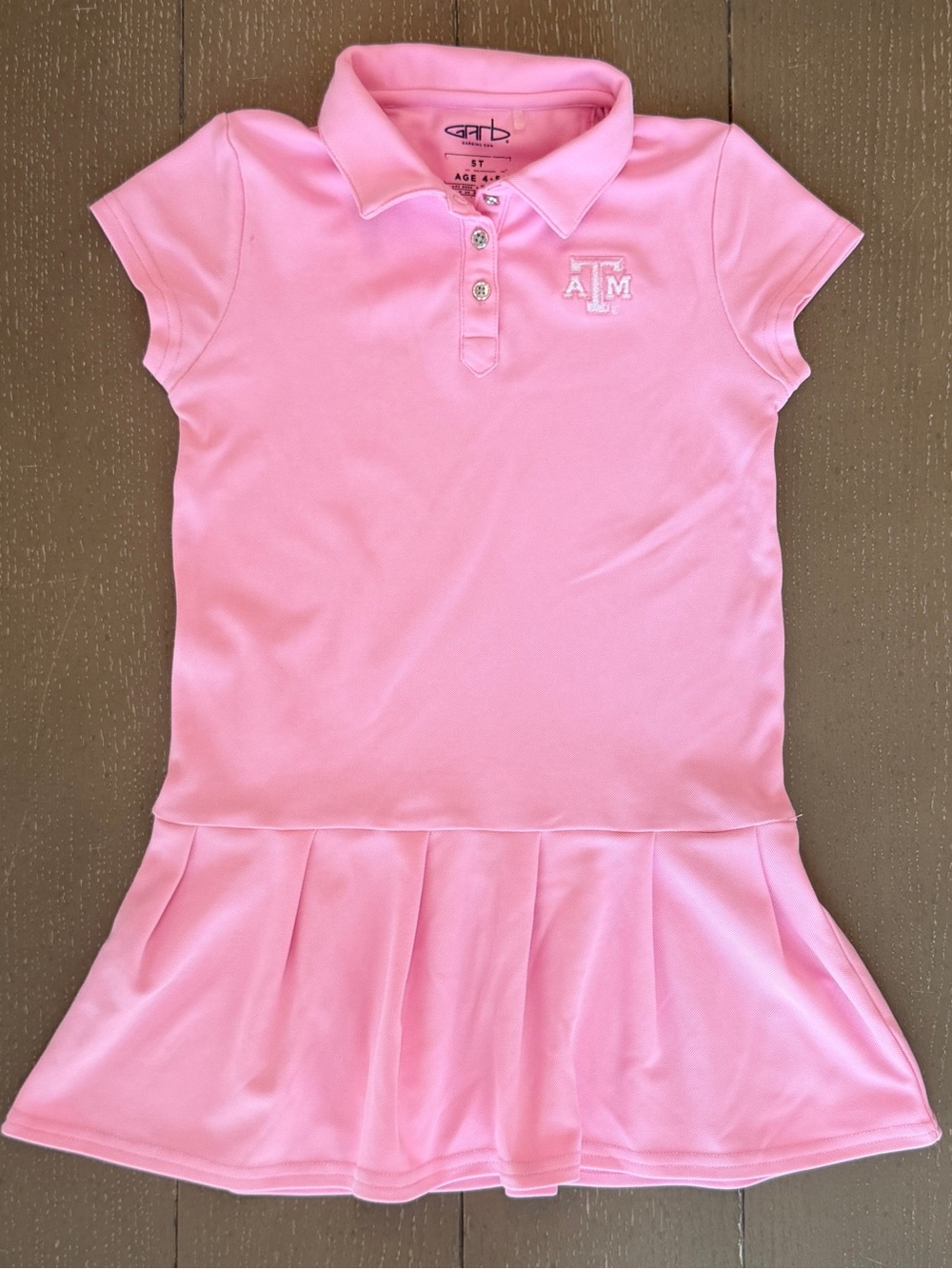 Garb Toddler Girls’ Short-Sleeve Texas A&M Aggies Pink Polo Dress • Size 5T